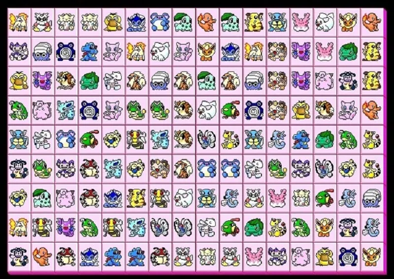 Giao diện chính của game Pikachu cổ điển trên máy tính