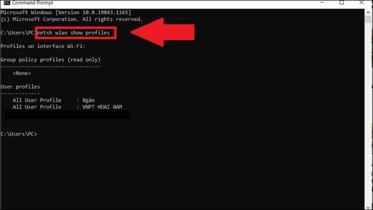 Nhập câu lệnh, rồi nhấn Enter