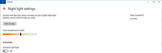 Tùy chỉnh nhiệt độ màu của Night light trên Windows
