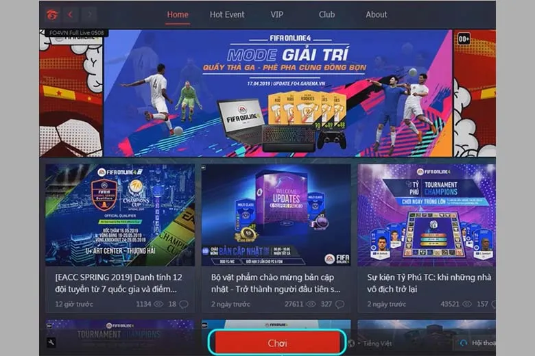 Hoàn tất cài đặt game FIFA Online 4 trên máy tính bằng Garena PC