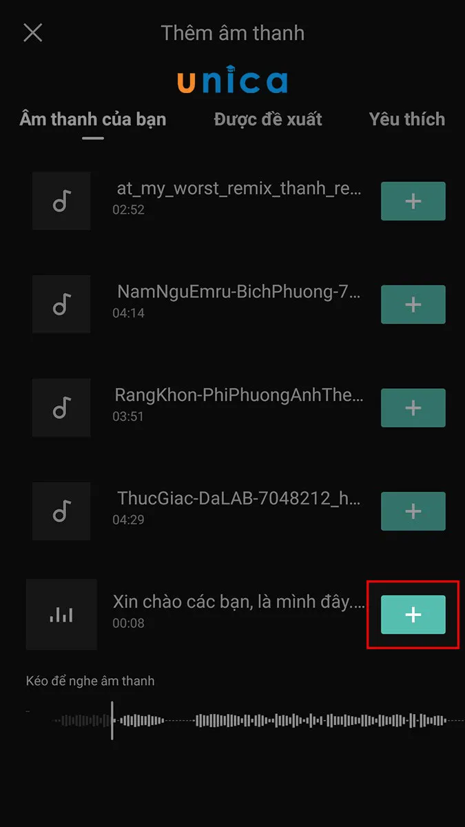 Chọn biểu tượng dấu cộng