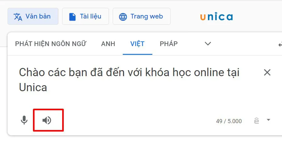 Điền nội dung vào Google Dịch