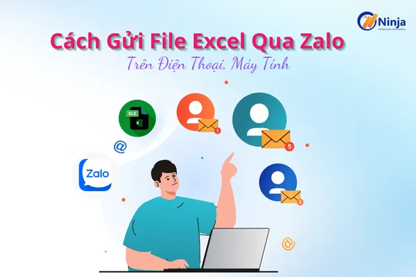 Giao diện Zalo PC hiển thị biểu tượng đính kèm tài liệu và file Excel