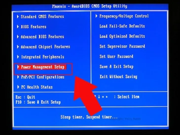 Phương pháp thiết lập cách mở nguồn máy tính bằng bàn phím trong môi trường BIOS/UEFI