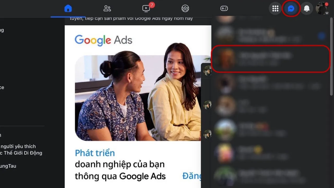 Cách gọi Messenger trên máy tính bằng ứng dụng Desktop với biểu tượng gọi điện