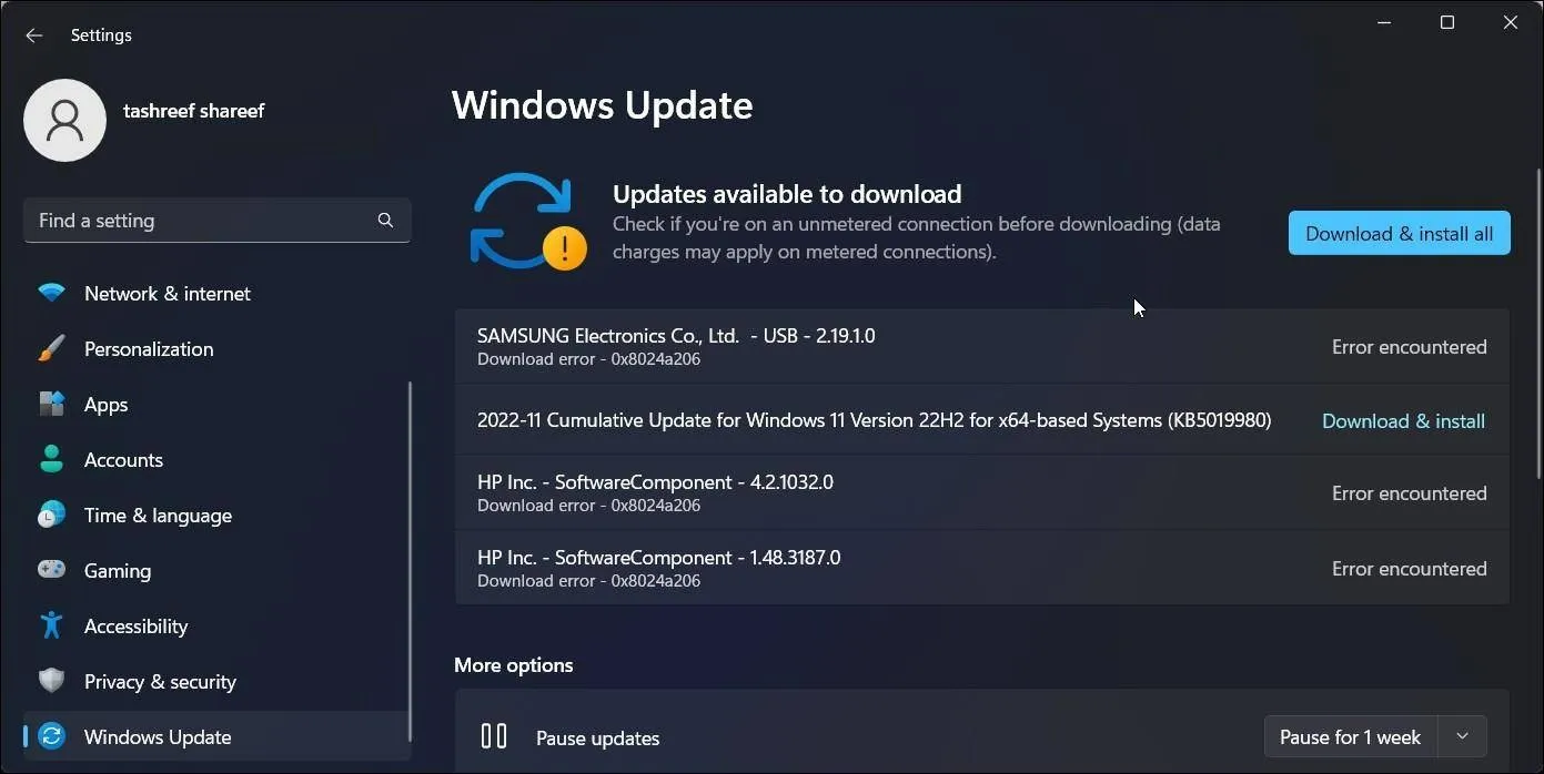 Ảnh minh họa quy trình kiểm tra cập nhật trên trang Windows Update