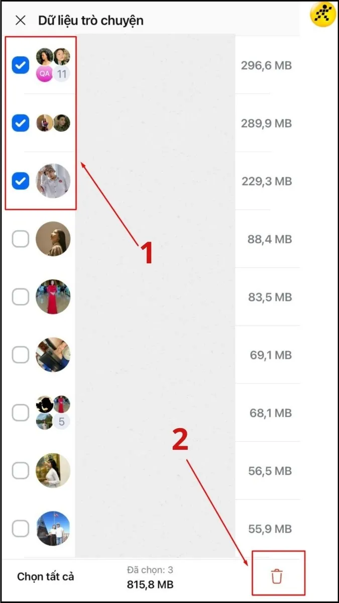 Xóa dữ liệu Zalo trên điện thoại (bước 3.3)