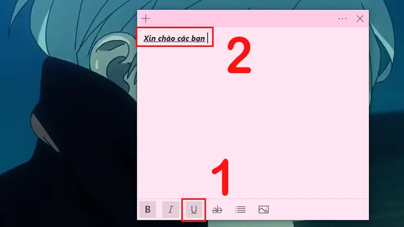 Thiết lập gạch chân và in đậm