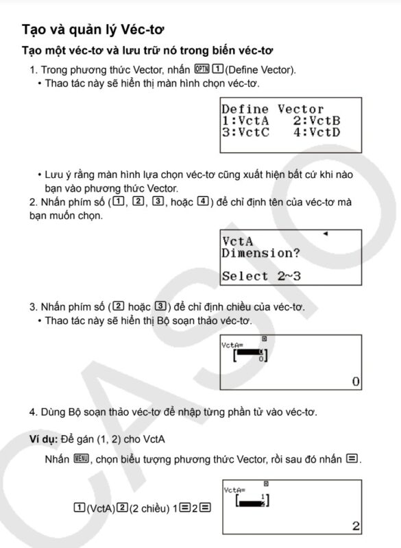 cách bấm máy tính tích có hướng: Hướng Dẫn Chi Tiết Cho CASIO 570VN/ES Và 580VN X