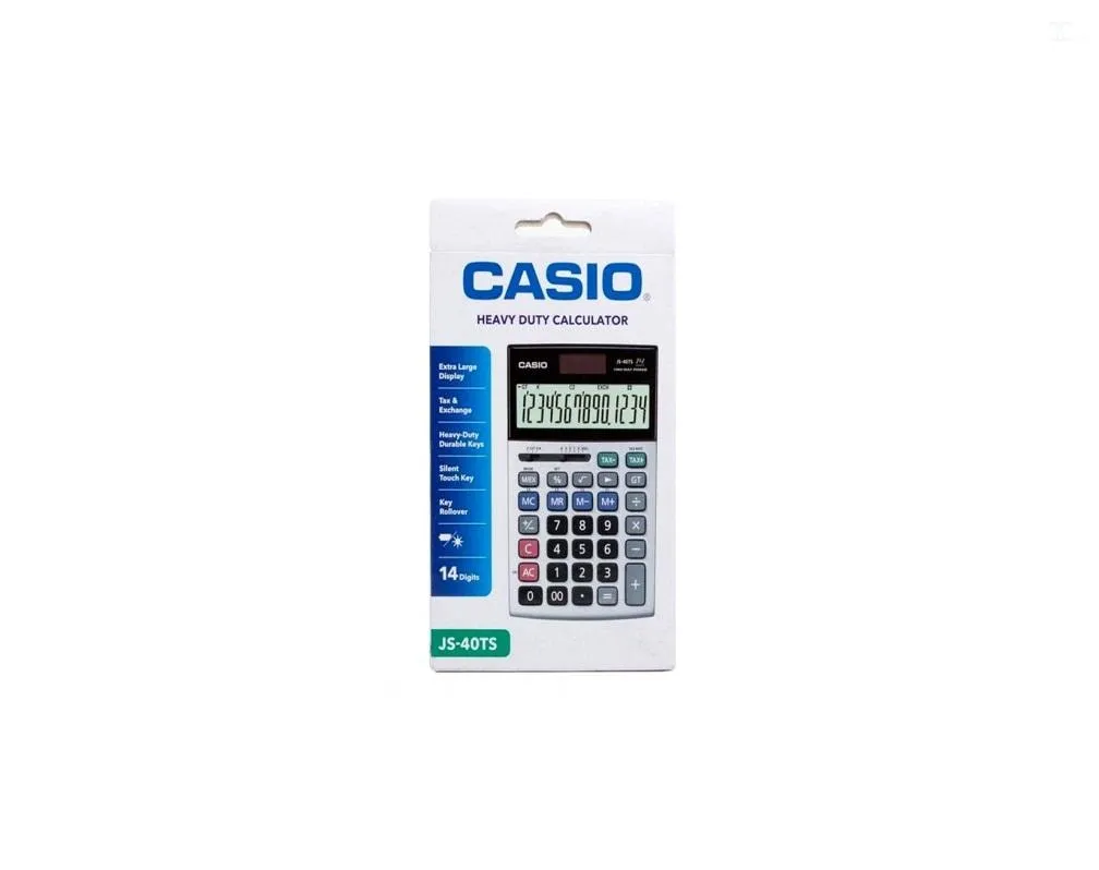 Casio JS-40TS hiển thị kết quả tính toán trên màn hình LCD lớn