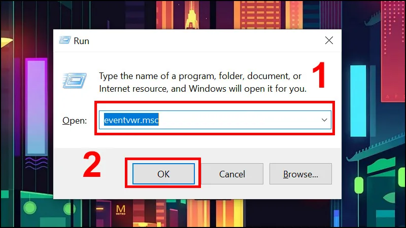 kiểm tra ram máy tính windows event viewer 1