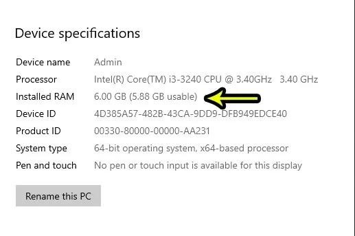 kiểm tra thông tin ram máy tính windows system 2