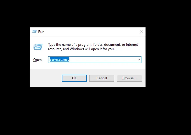Mở hộp thoại Run và gõ services.msc để truy cập quản lý các dịch vụ Windows Audio