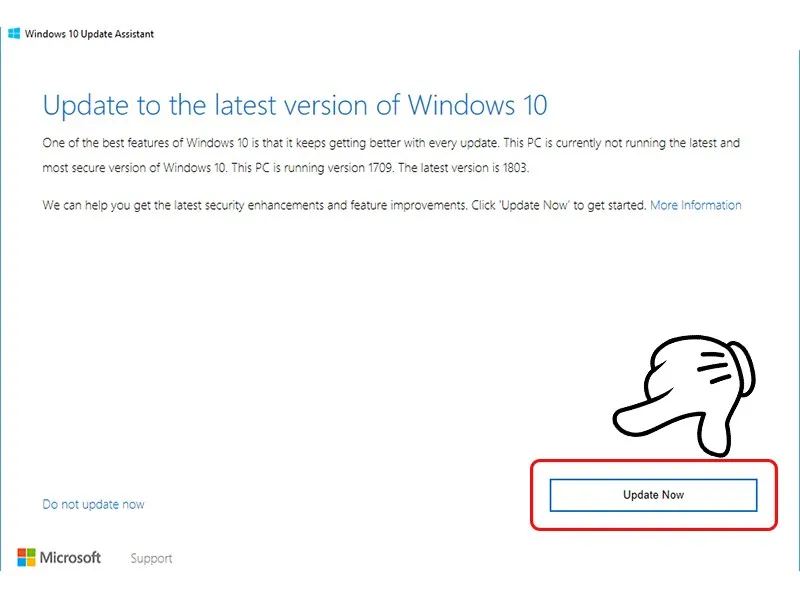 Nhấn vào Update Now