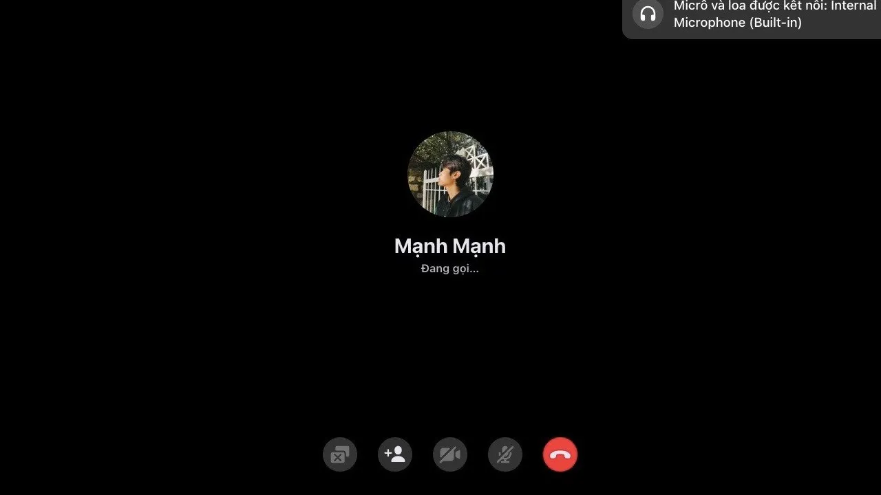 Cách gọi Messenger trên máy tính: Trạng thái cuộc gọi thành công