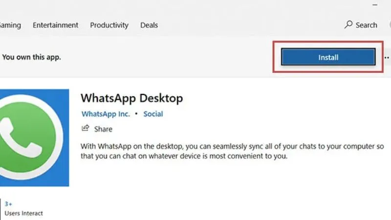 Các bước xác nhận tải và cài đặt WhatsApp thành công trên hệ điều hành Windows