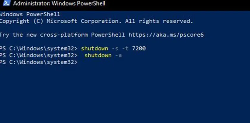 Cài tắt máy tính tự động qua Windows PowerShell