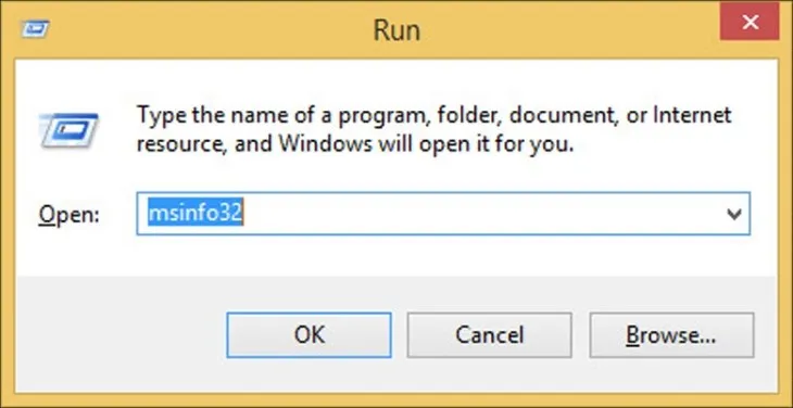 Gõ lệnh msinfo32 để thực hiện cách kiểm tra tốc độ máy tính qua System Information