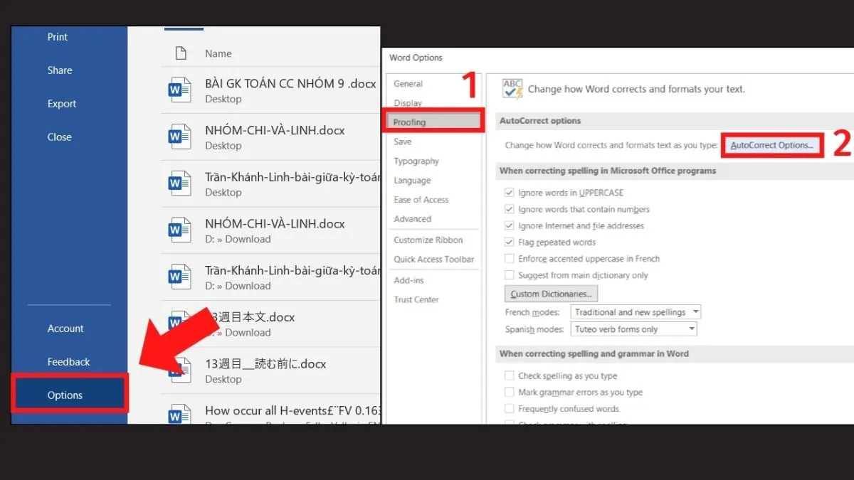 Thiết lập tùy chọn AutoCorrect để tự động viết hoa chữ cái đầu câu trong Microsoft Word