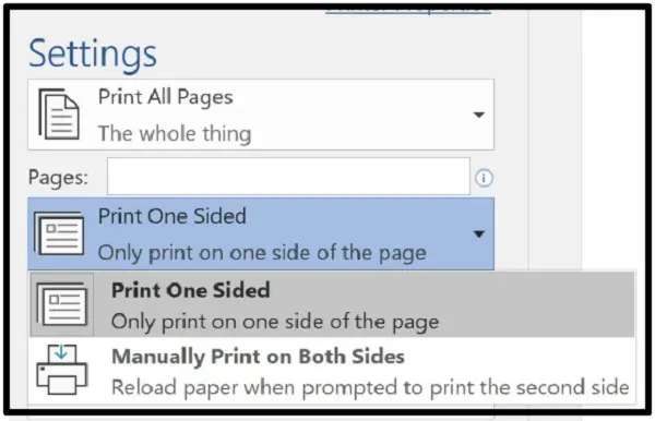 Thiết lập in một mặt hoặc in hai mặt thủ công