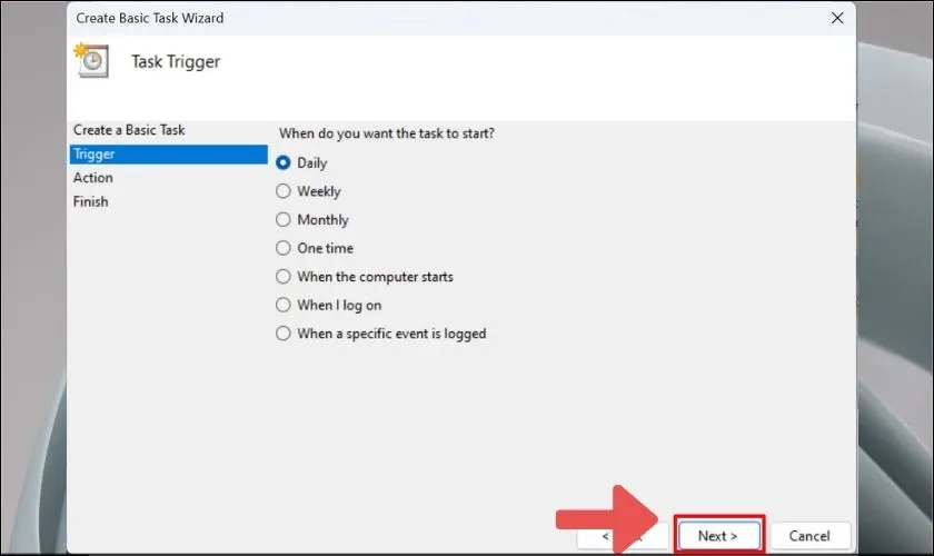 Tùy chọn thời gian tự động tắt máy tính lặp lại
