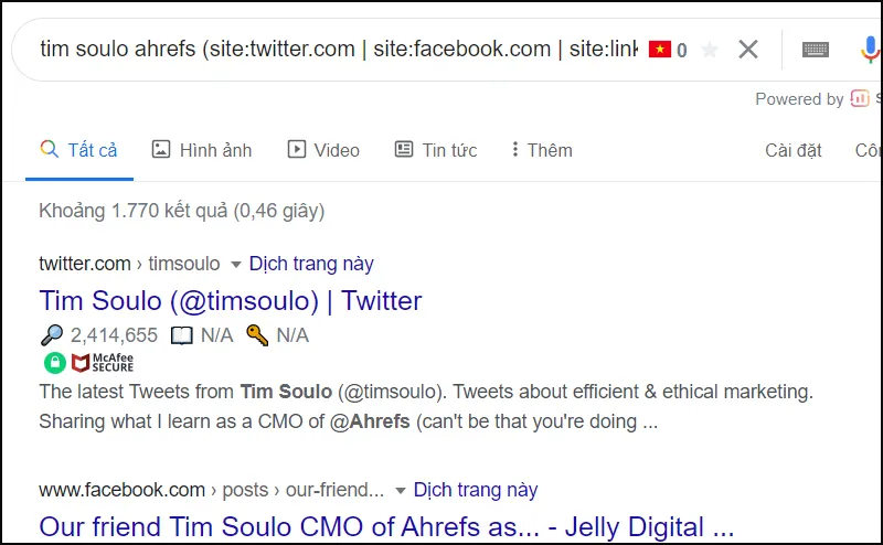 Tìm hồ sơ mạng xã hội cho các khách hàng tiềm năng để tiếp cận