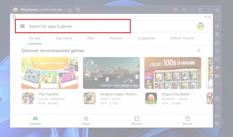 Gõ Crisis Action VN vào ô tìm kiếm của Google Play Store trên máy tính