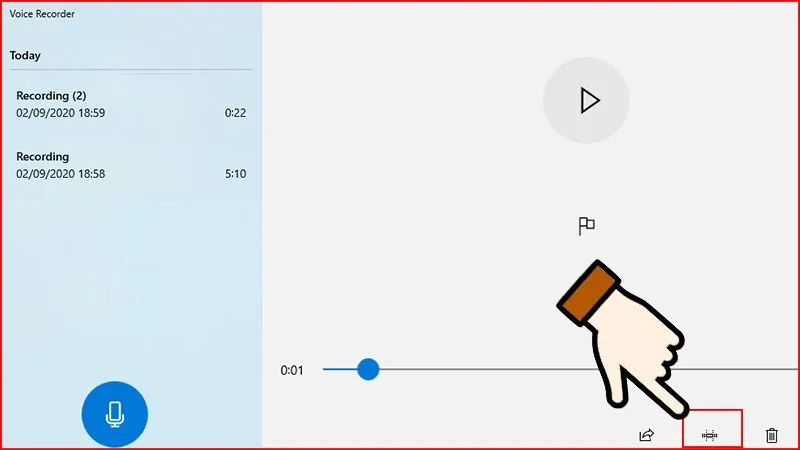 Sử dụng công cụ cắt cơ bản để chỉnh sửa đoạn ghi âm