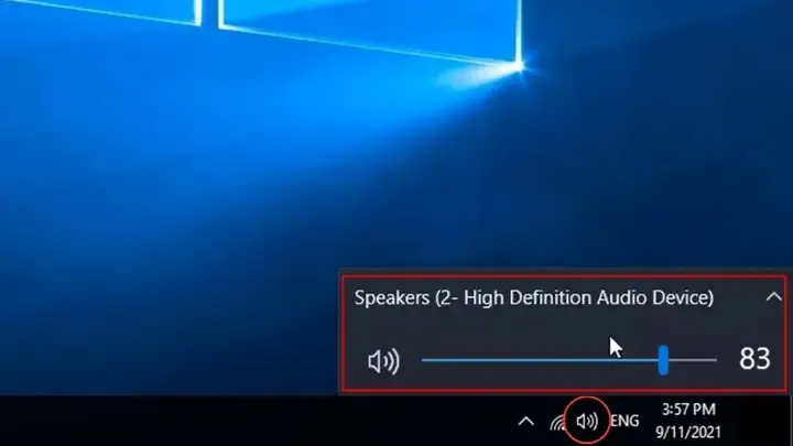 Giao diện Sound Control Panel của Windows để lựa chọn thiết bị phát âm thanh mặc định khi bật loa trên máy tính