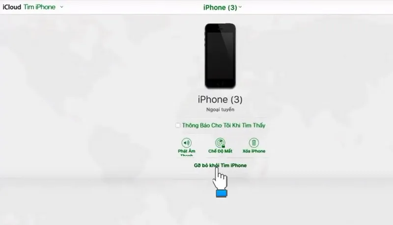 gỡ bỏ khỏi tìm iPhone