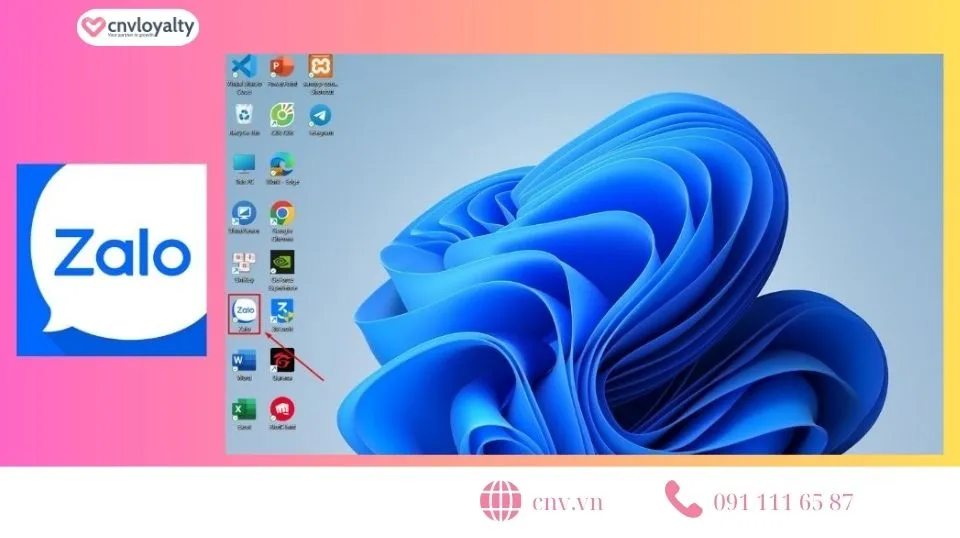 Biểu tượng ứng dụng Zalo sau khi cài đặt thành công trên Desktop