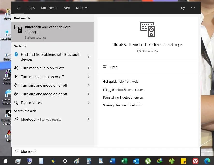 Hướng dẫn tìm kiếm cài đặt Bluetooth trên máy tính Windows