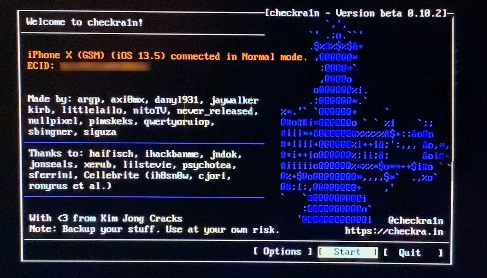 Công cụ checkra1n chạy trong môi trường Linux bootra1n