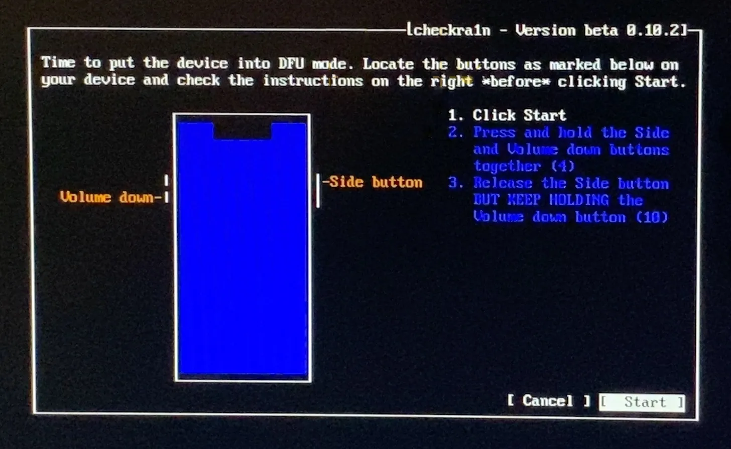 Hướng dẫn chi tiết đưa thiết bị iOS vào chế độ DFU trên màn hình checkra1n