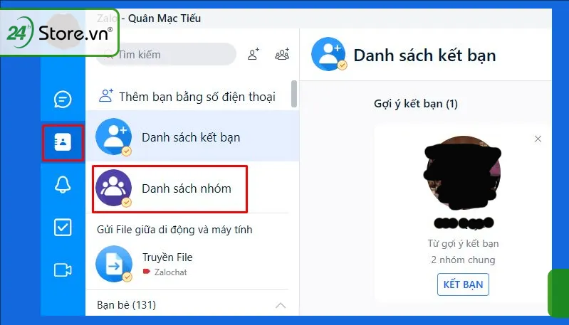 Đăng nhập tài khoản Zalo và chọn nhóm chứa thành viên muốn xóa