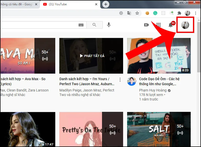 Đăng nhập vào tài khoản YouTube trên trình duyệt Chrome để xóa kênh