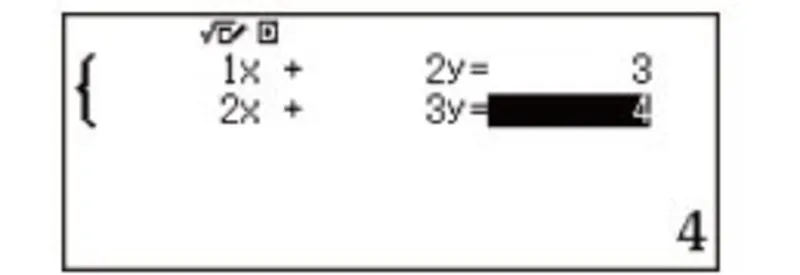 Nhập các hệ số A, B, C vào máy tính Casio FX-580VNX để giải hệ 2 ẩn