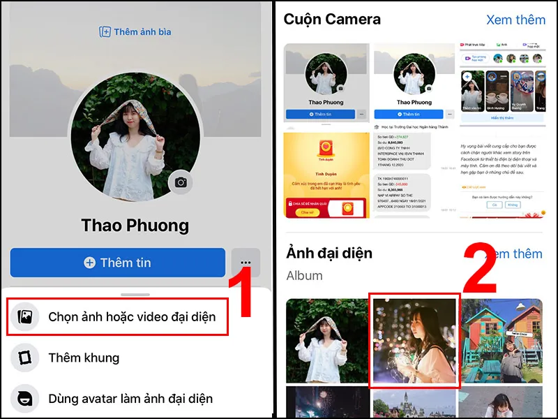 Minh họa hộp thoại chọn ảnh đại diện mới