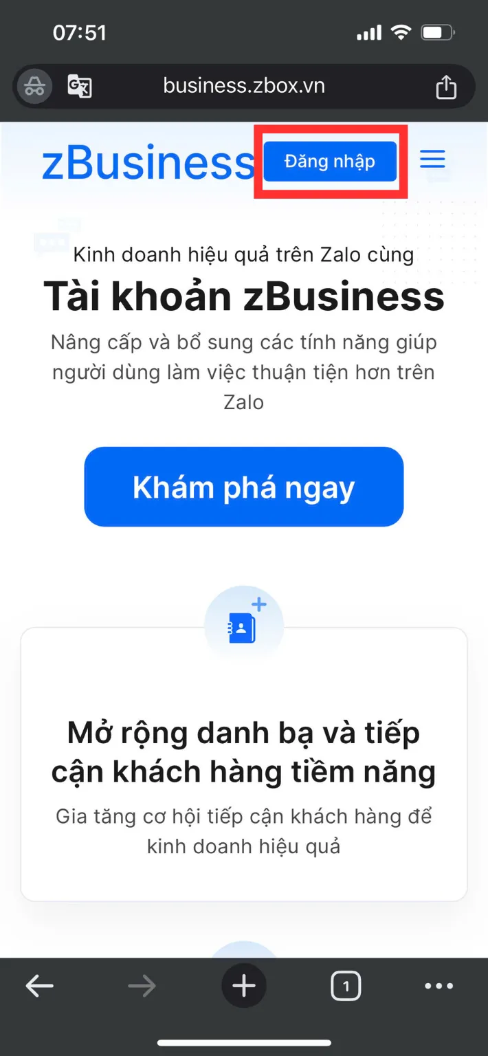 Mở trang web Zalo để tải phiên bản cài đặt mới nhất cho máy tính