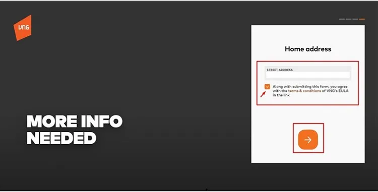 Cập nhật thông tin địa chỉ hiện tại để hoàn tất đăng ký tài khoản Liên Minh Huyền Thoại