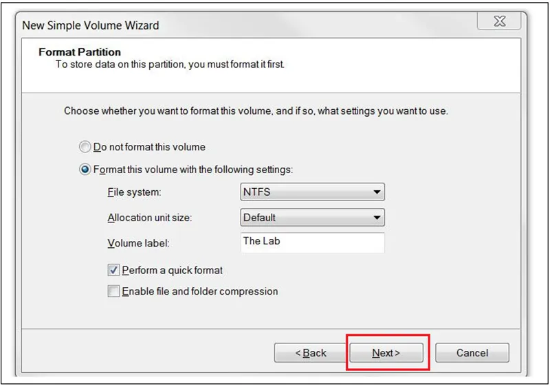 Hướng dẫn phân vùng ổ cứng mới (New Simple Volume) và định dạng File System NTFS trong Windows.