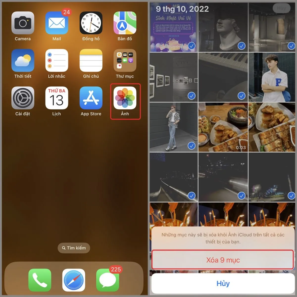 Giao diện Ảnh trên iPhone