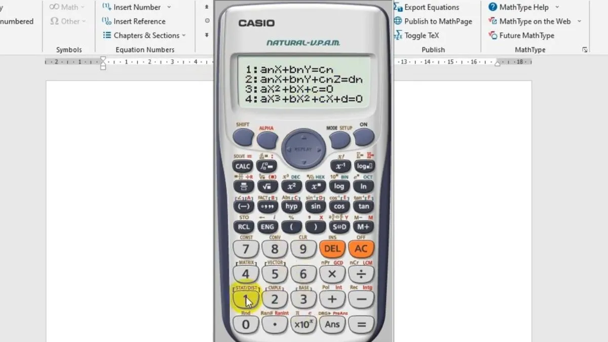 Chon so luong an so de giai he phuong trinh tuyen tinh tren may tinh Casio cach bam may tinh he phuong trinh