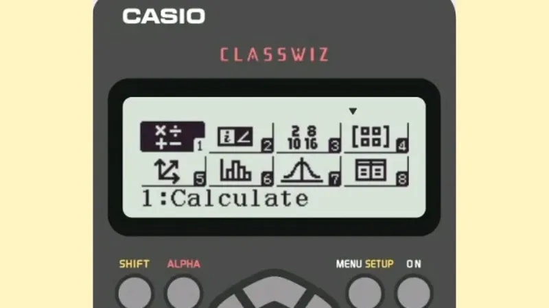 Màn hình máy tính Casio fx-580VN X hiển thị chế độ thống kê 1-Variable để nhập dữ liệu