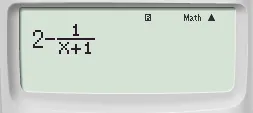 Màn hình Casio thể hiện bước nhập hàm số đã được rút gọn
