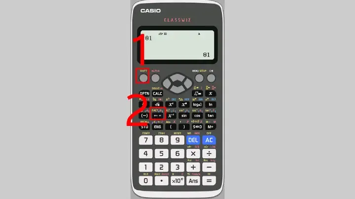 các phím bấm chức năng lũy thừa ^ x² 10^x e^x minh họa cách bấm máy tính ra số mũ