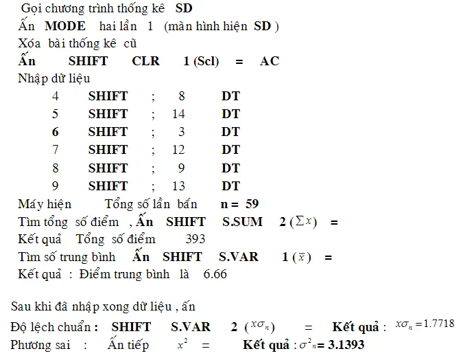 Cách bấm nhập dữ liệu và gọi kết quả xác suất trên máy tính Casio 570MS