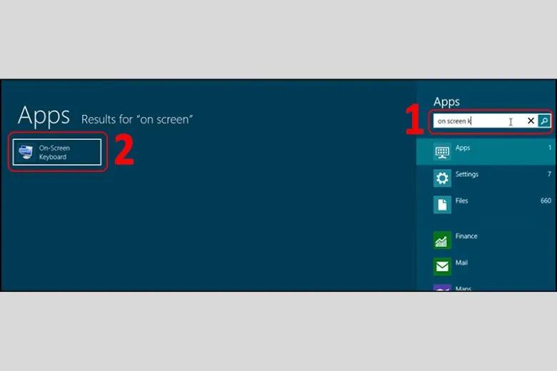 Tùy chọn Start On-Screen Keyboard trong menu trợ năng trên màn hình đăng nhập.