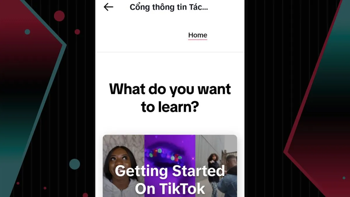 Giao diện Quỹ Nhà Sáng Tạo TikTok để hoàn tất bật kiếm tiền