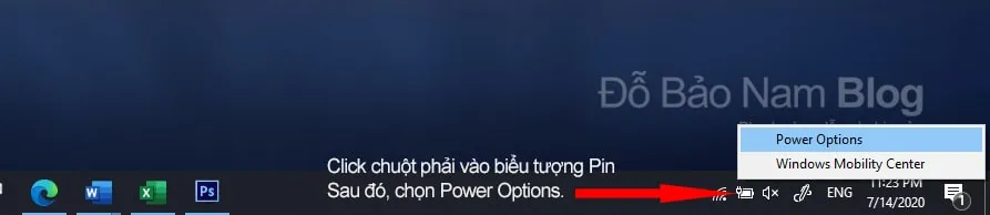Cách tắt chế độ sleep Win 10 thông qua thanh taskbar